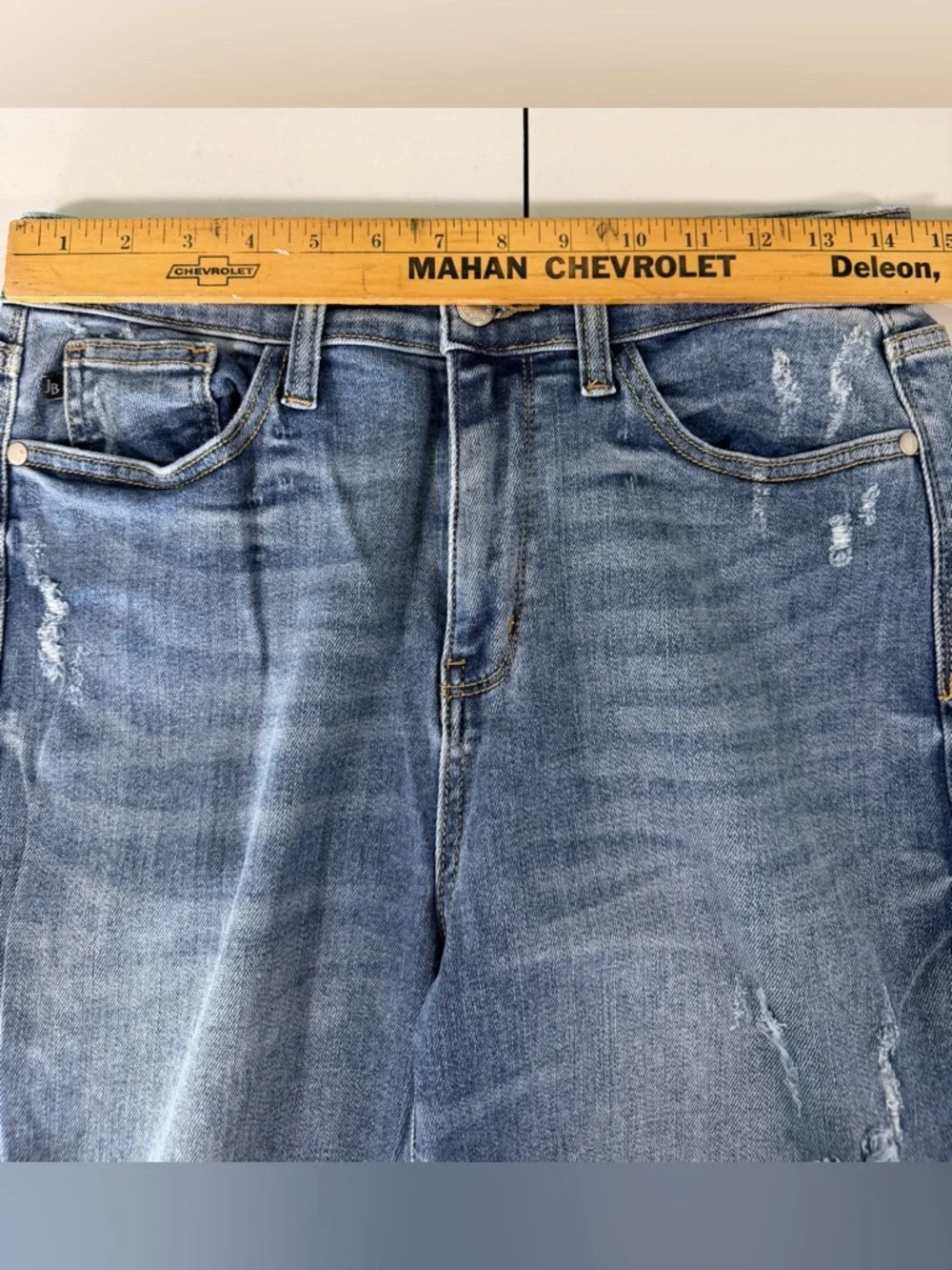 Judy Blue Jeans Womens 9/29 Distressed High Waist Wide Leg Cropped JB82256LT-CO - Picture 12 of 16